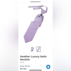 Heather Lilac Purple Tie Wedding Prom Tuxedo Wisteria Pre Tied clip